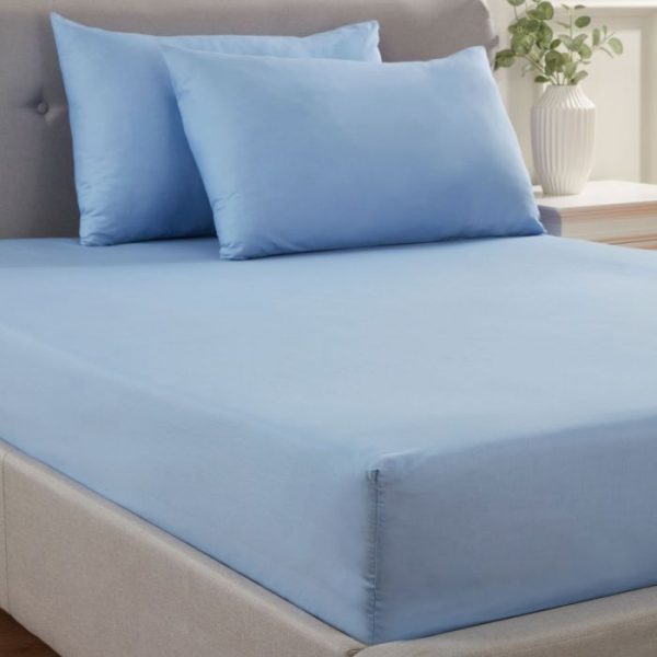 Easy Iron Percale Ocean Blue Bed Linen