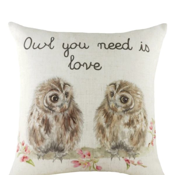 Hedgerow Owls Cushion by Evans Lichfield